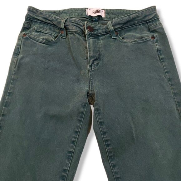 Paige Jeans Size 28 Skyline Ankle Peg Skinny Jeans Stretch Faded Green Fading - Picture 3 of 7